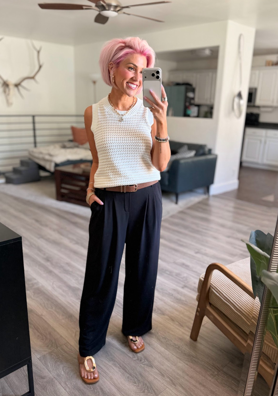 Chic and sophisticated! Top: Medium // Pants: Medium // Sandals: TTS 

 #LTKootd #LTKSaleAlert