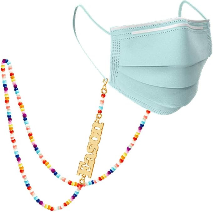 Personalized Mask Lanyard with Name Custom Face Mask Chain Holder Customized Mask Necklace Christ... | Amazon (US)