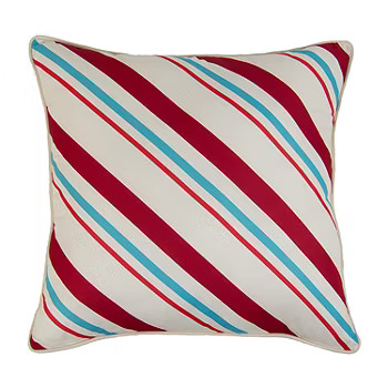 Your Lifestyle By Donna Sharp Retro Christmas Stripe Square Throw Pillow, Color: White Red Blue -... | JCPenney