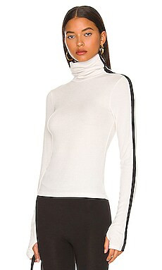 Splits59 Jackson Rib Turtleneck in Vintage White & Black from Revolve.com | Revolve Clothing (Global)