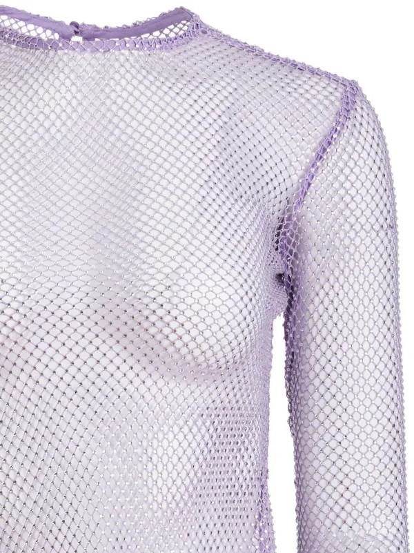 crystal-embellished fishnet top | Farfetch Global