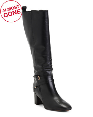 Made In Brazil Leather Eleanor Belted High Shaft Boots | TJ Maxx