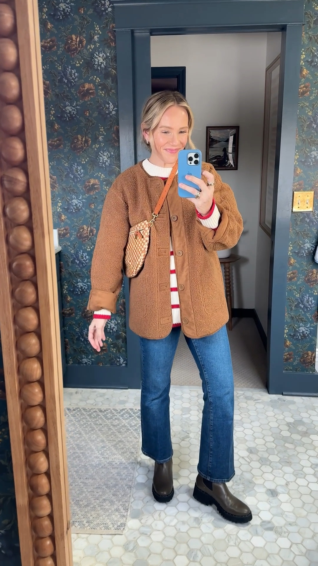 Clare V Grande Fanny linked newer styles & colors ~ J.Crew Factory reversible sherpa/suede jacket wearing my regular size small ~ Freda Salvador rain resistant boots true to size & very worth it ~ J.Crew socks ~ Madewell crop flare jeans are a closer fit with a hint of stretch wearing my regular size (5'3") ~ Madewell perfect white tee in small ~ Boden oversized sweater in small, also linked the regular style, 100% cotton ~ EBY underwear size up to Medium ~ xo, Claire

#LTKOver40 #LTKSeasonal #LTKootd