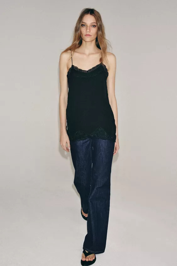 ZW COLLECTION LACE CAMISOLE TOP | Zara UK