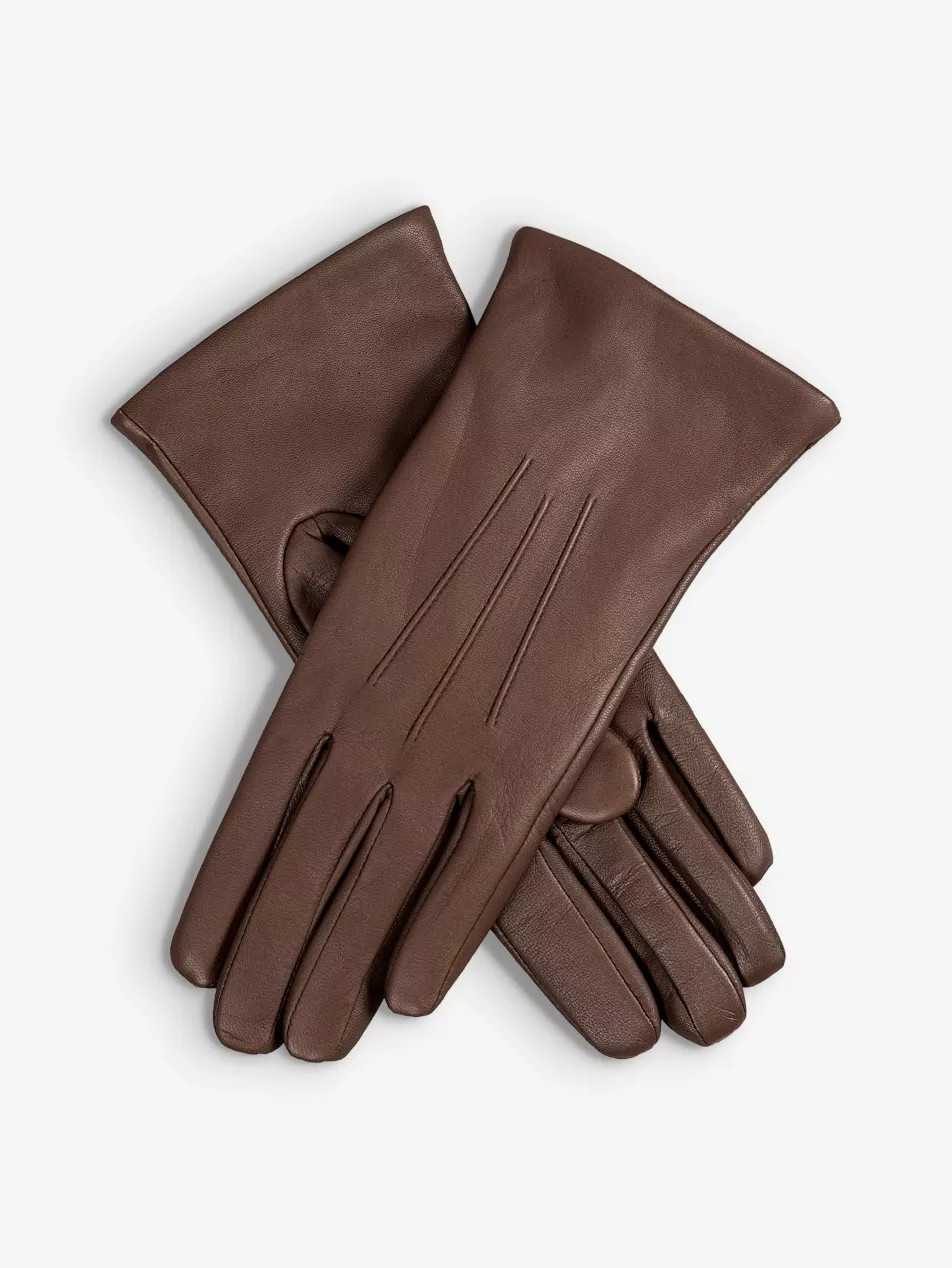 Maisie cashmere-lined touchscreen leather gloves | Selfridges