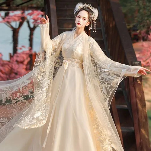 Francoix - Bell-Sleeve Embroidered Hanfu Costume Set | YesStyle Global