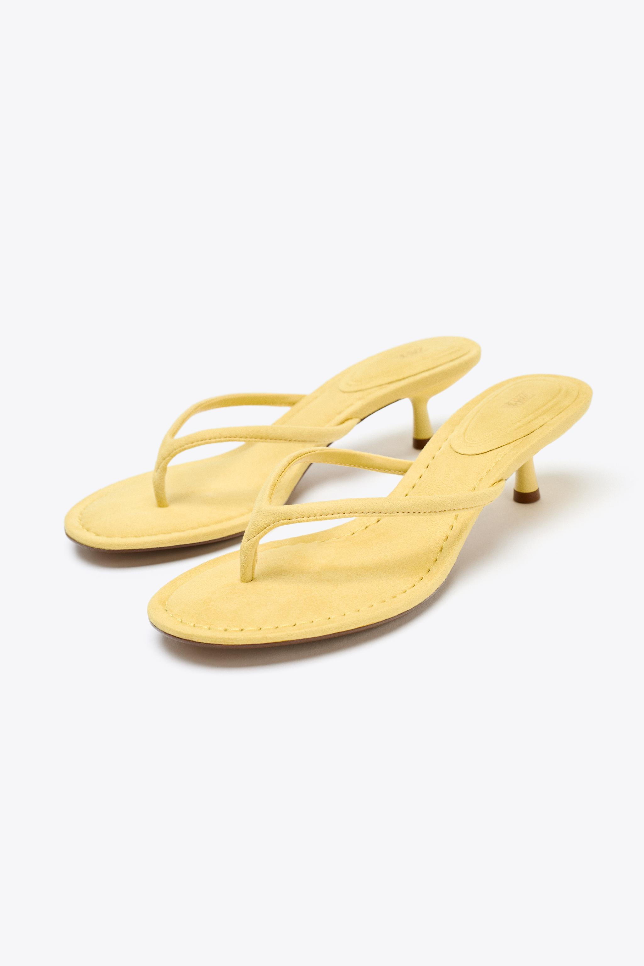 SOFT-FINISH KITTEN HEEL SANDALS | Zara UK