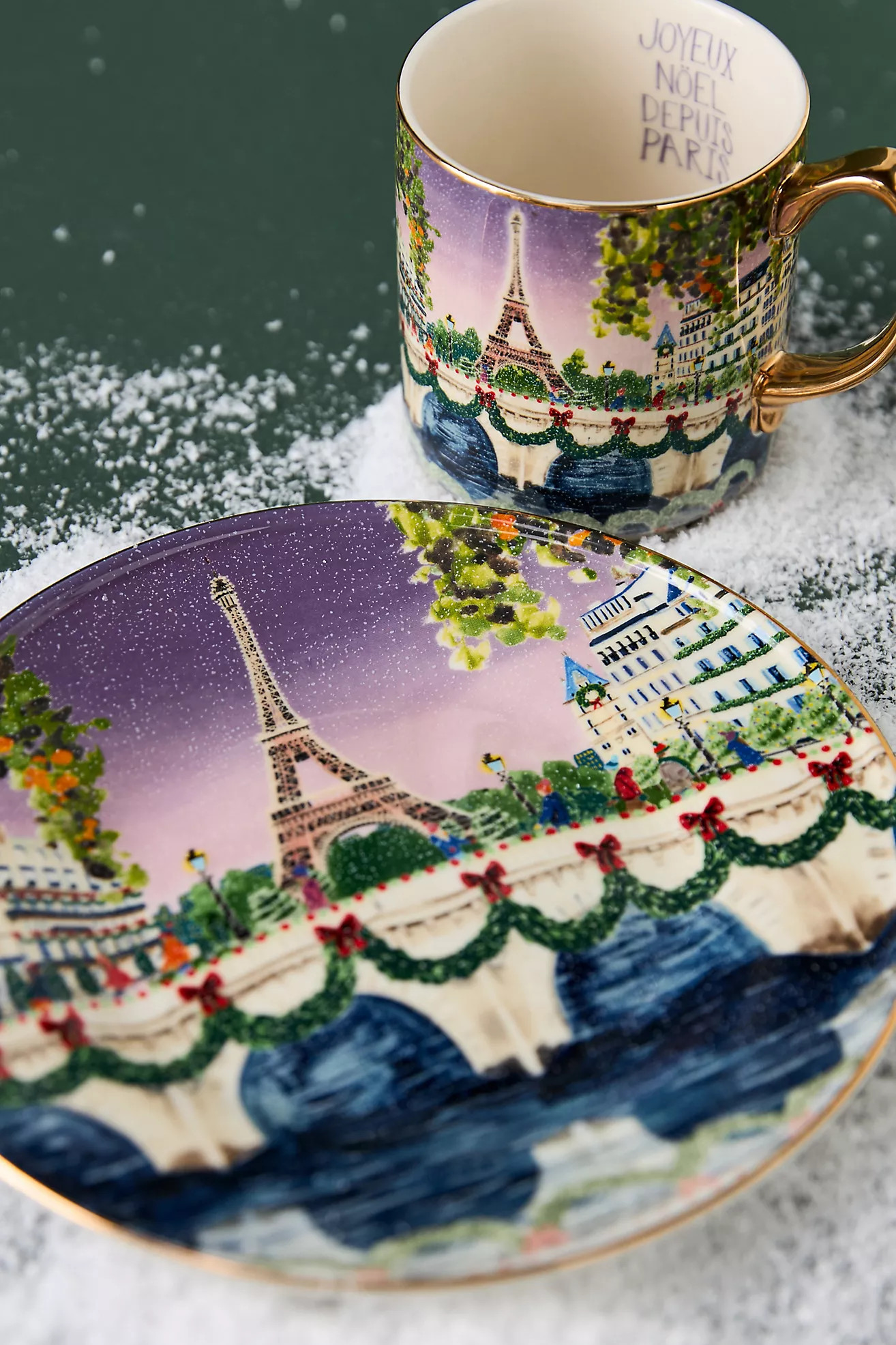 Holiday In the City Stoneware Dessert Plate | Anthropologie (US)