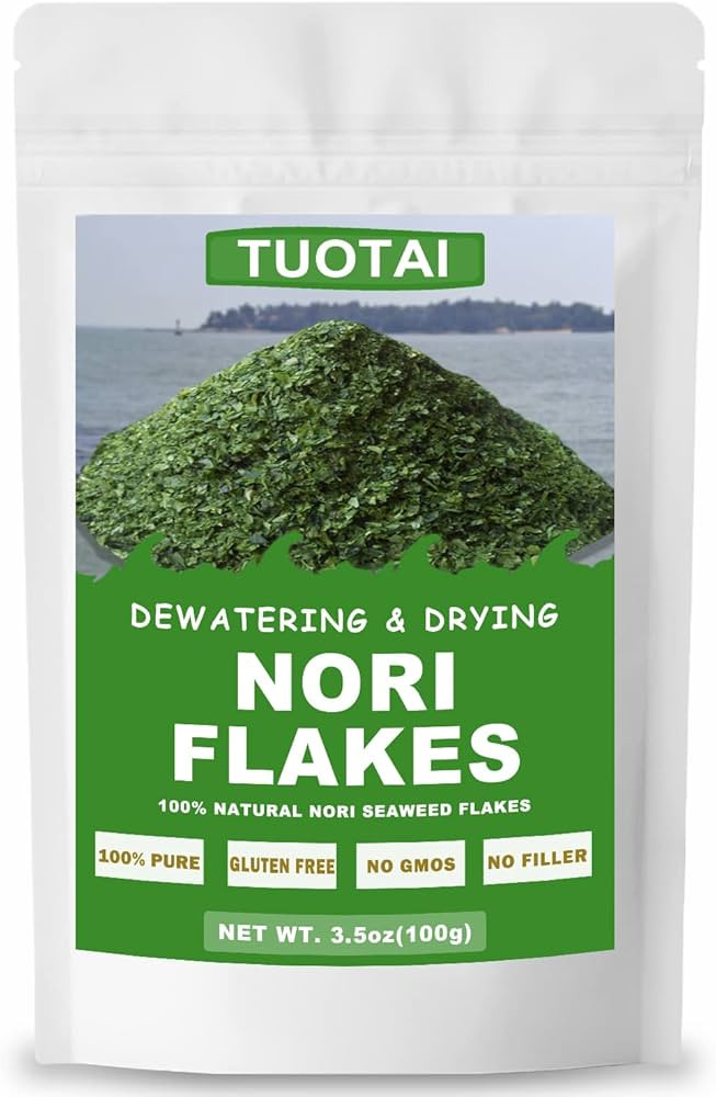 Raw Nori Flakes, Green Nori Seaweed Flakes, 100% Pure Seaweed Flakes, Vegan, No Additives, No Gmo | Amazon (US)