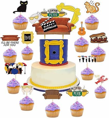 Party Decorations Sets Include 1 Big Cake Topper And 24 Cupcake Toppers | Amazon (US)