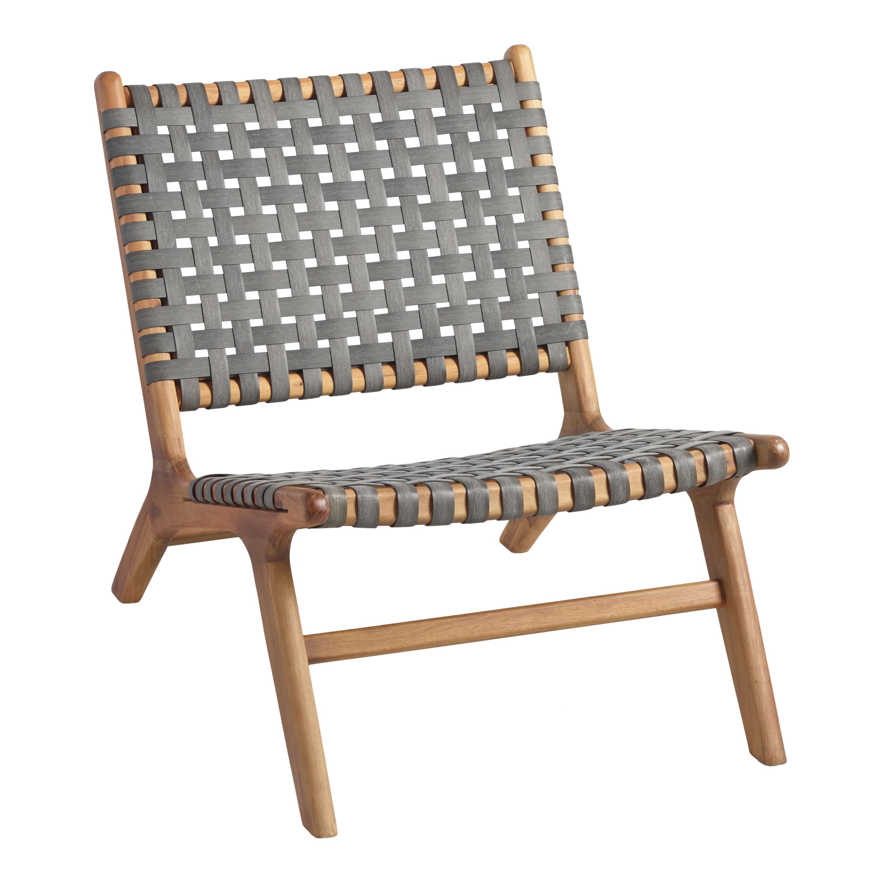 Girona Gray Strap Outdoor Accent Chair | World Market
