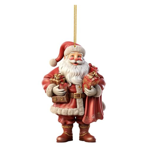AOLHXY Santa Christmas Tree Ornaments Rustic Santa Claus Nostalgic Retro Tree Decorations Hanging Acrylic Vintage Christmas Decorations for Holiday Xmas Tree Decorations | Amazon (US)