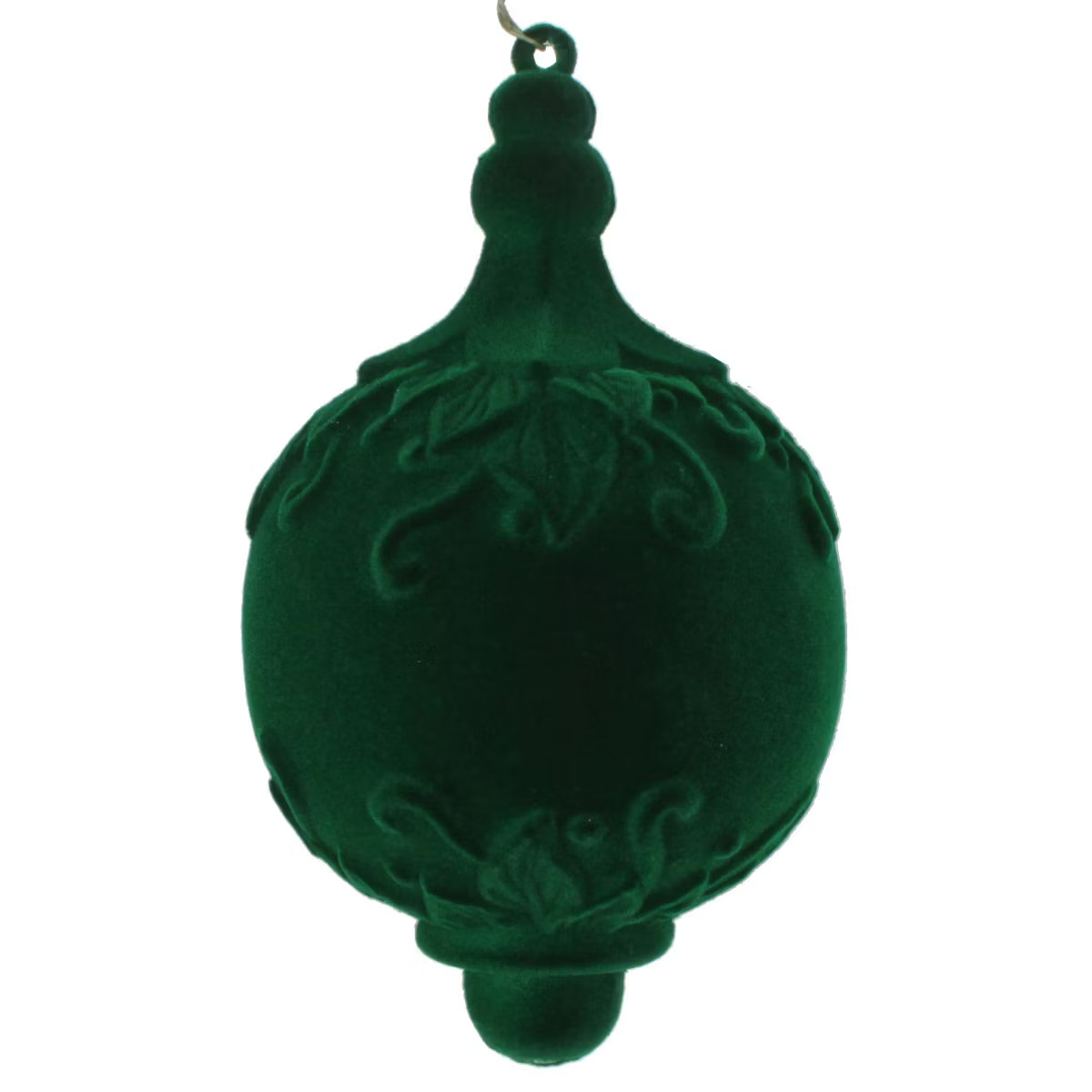 Vickerman 4" Moss Green Flocked Drop Finial Ornament 3/Bag. | Target