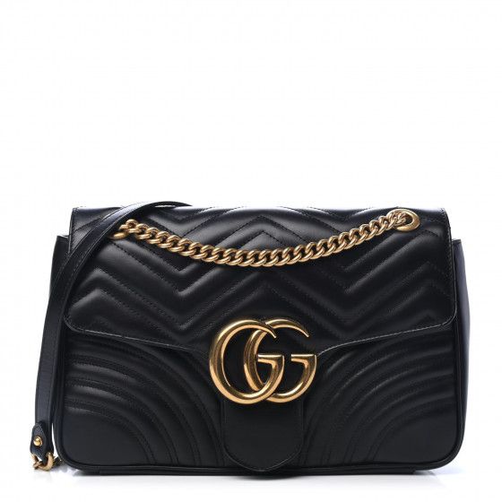 GUCCI

Calfskin Matelasse Medium GG Marmont Shoulder Bag Black | Fashionphile
