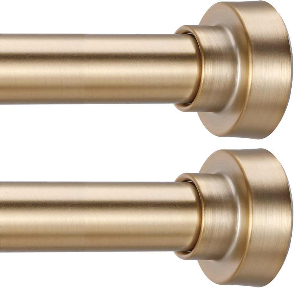 2 Pack Shower Curtain Rods Tension- No Drill, Never Rust, Non-Slip Spring Tension Rods for Window... | Amazon (US)