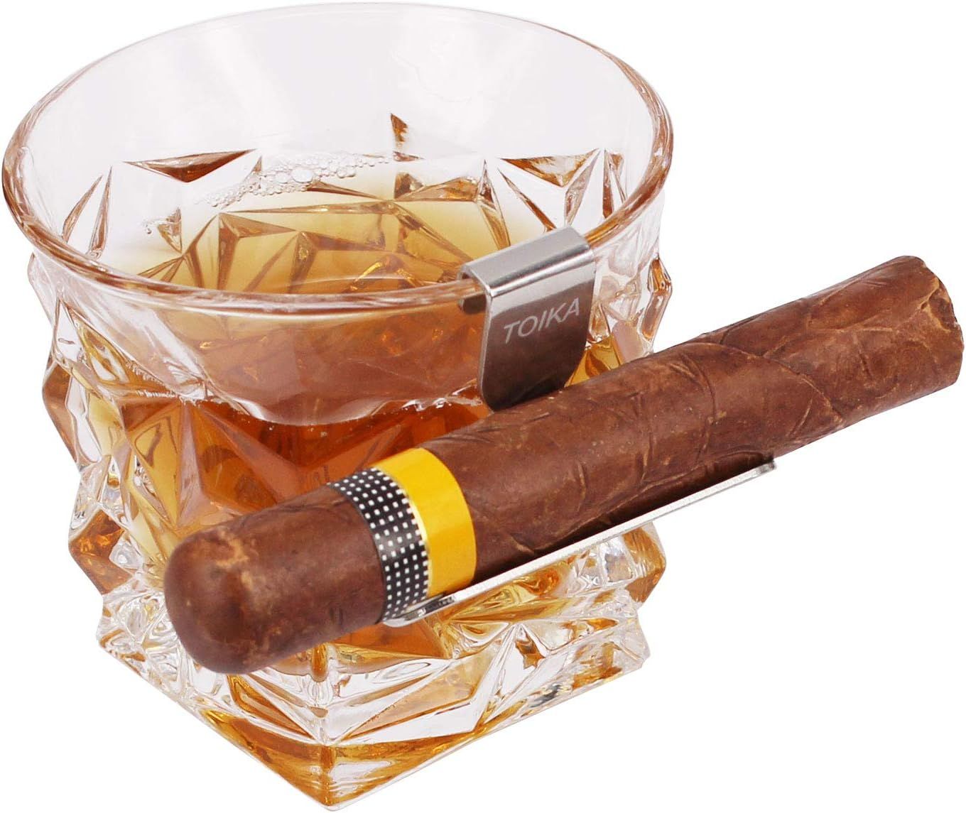 TOIKA Stainless Steel Cigar Holder for Whiskey Glass，Perfect Gift for Cigar and Whiskey Lovers | Amazon (US)