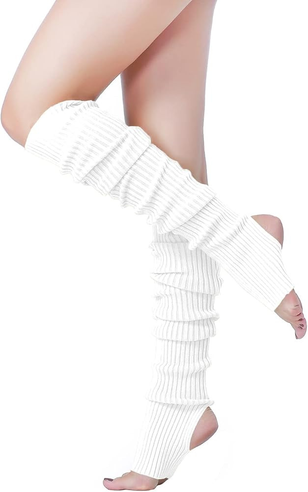 v28 Long Leg Warmer, Women’s Men 80s Party Ribbed Knit Dance Sports | Amazon (US)