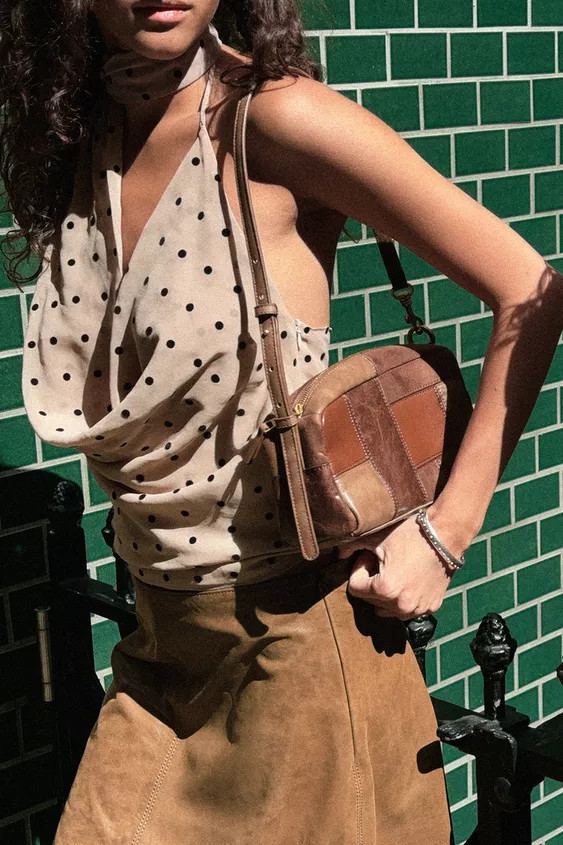 POLKA DOT HALTER SCARF TOP | Zara US