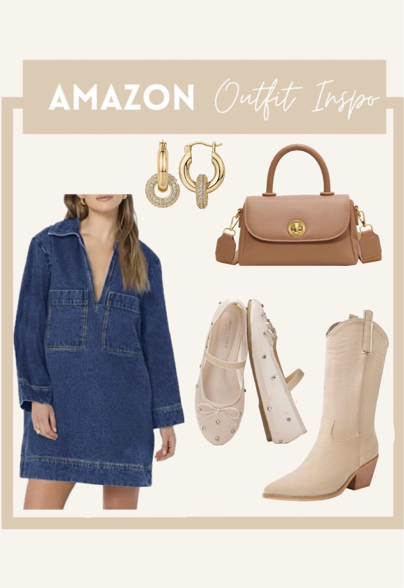 Amazon // outfit inspo // ootd // denim dress // fall // ballet flats // Mary Jane’s // boots // fashion // style // trendy

#LTKStyleTip #LTKFindsUnder50 #LTKFindsUnder100