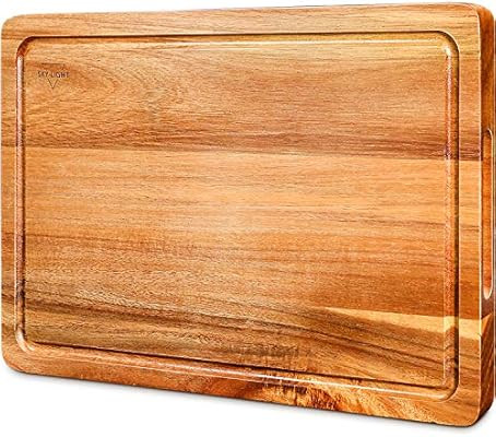 SKY LIGHT Cutting Board, Wood Chopping Boards for Kitchen with Deep Juice Groove, Organic Acacia ... | Amazon (US)