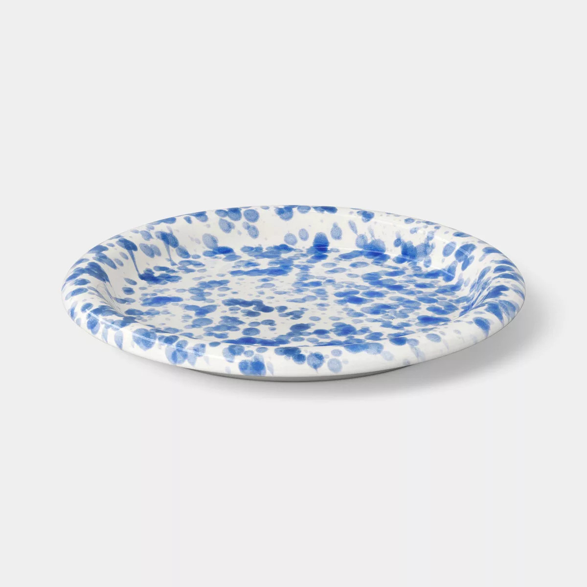 8.5" Stoneware Round Rim Salad Plate Blue Splatter - Room Essentials™ | Target