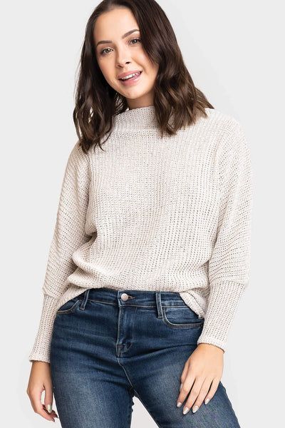 Slouchy Off Shoulder Open Stitch Sweater | Gibson