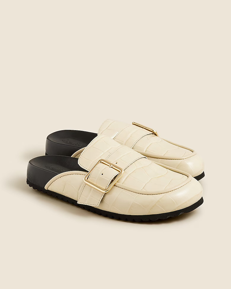 Marlow clogs in croc-embossed Italian leather | J. Crew US