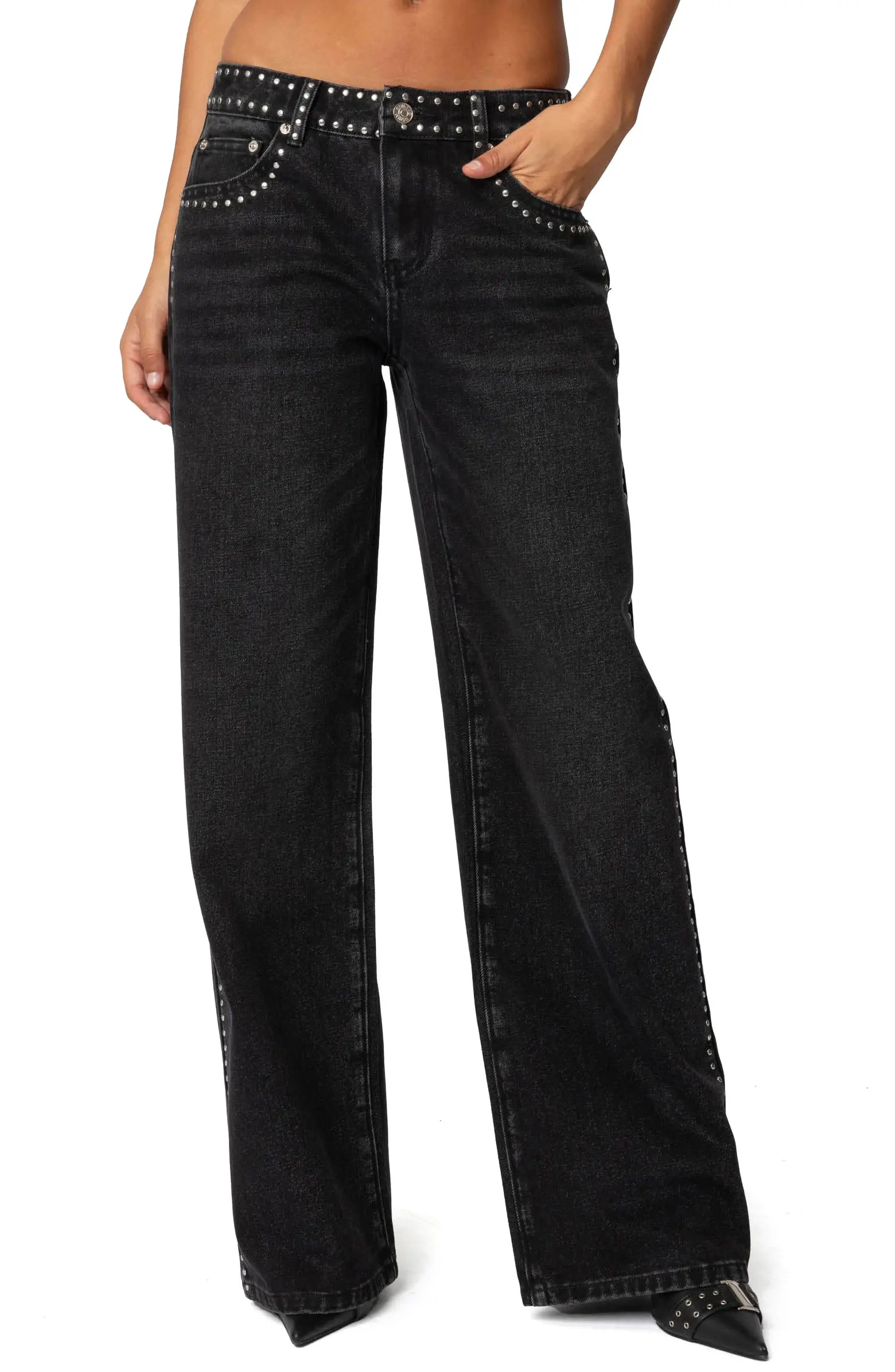 Quincy Studded Low Rise Baggy Jeans | Nordstrom