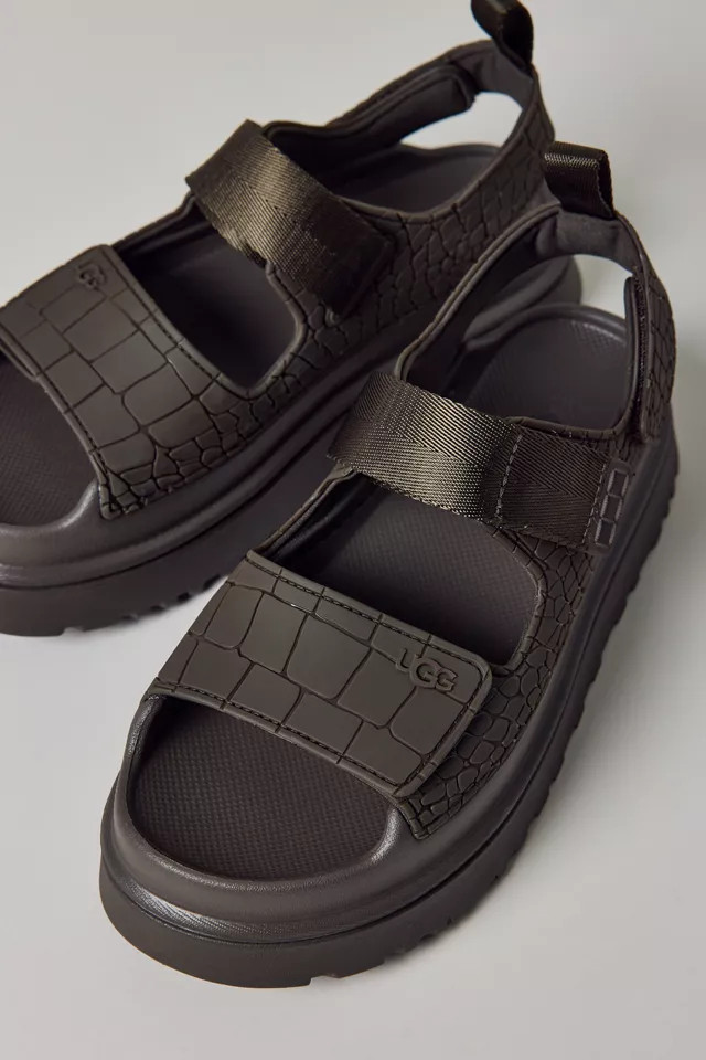 UGG Women's GoldenGlow Embossed Sandal in Dense Smoke, Women's at Urban Outfitters | Urban Outfitters (US and RoW)