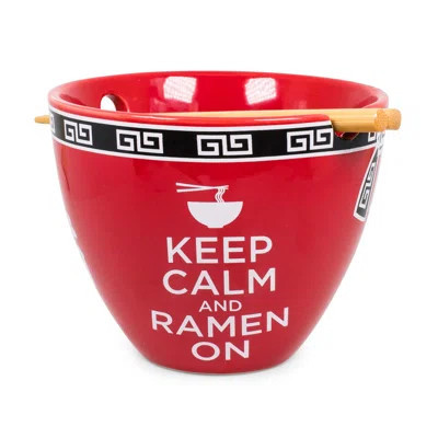 Bowl Bop Keep Calm And Ramen On Japanese Dinner Set | 16-ounce Bowl, Chopsticks | Wayfair North America