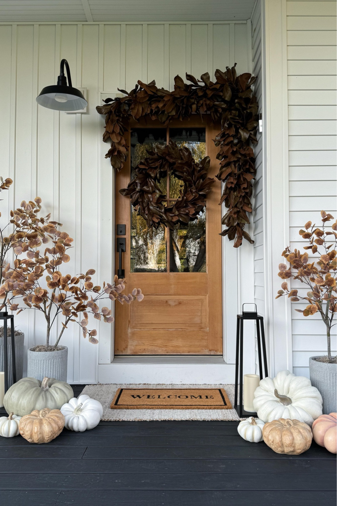 This years Fall Front Porch | 🍂

This look was so simple! Mixing my favorite fall tones, faux pumpkins and autumn trees.

Fall decor | cozy home | front porch | fall porch | autumn home | fall in Vermont | fall inspiration | porch design | modern front porch | Afloral | fall foliage 

#fallporchdecor 
#fallporch 
#fallfrontporch 
#fallinspo 
#fallfoliage 
#organicmodern 
#falldecorations