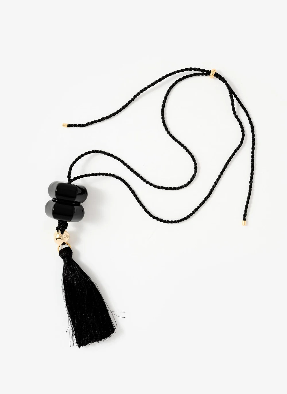 Black Resin Tassel Pendant Necklace | Mint Velvet