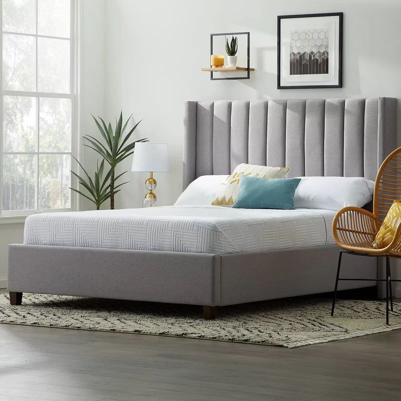 Stone Kenita Solid Wood and Upholstered Platform Bed | Wayfair North America