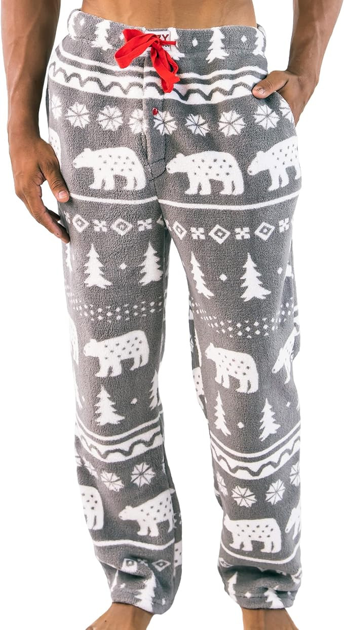 Lazy One Men's Fleece Pajama Pants, Nordic Pajama Bottoms for Men | Amazon (US)