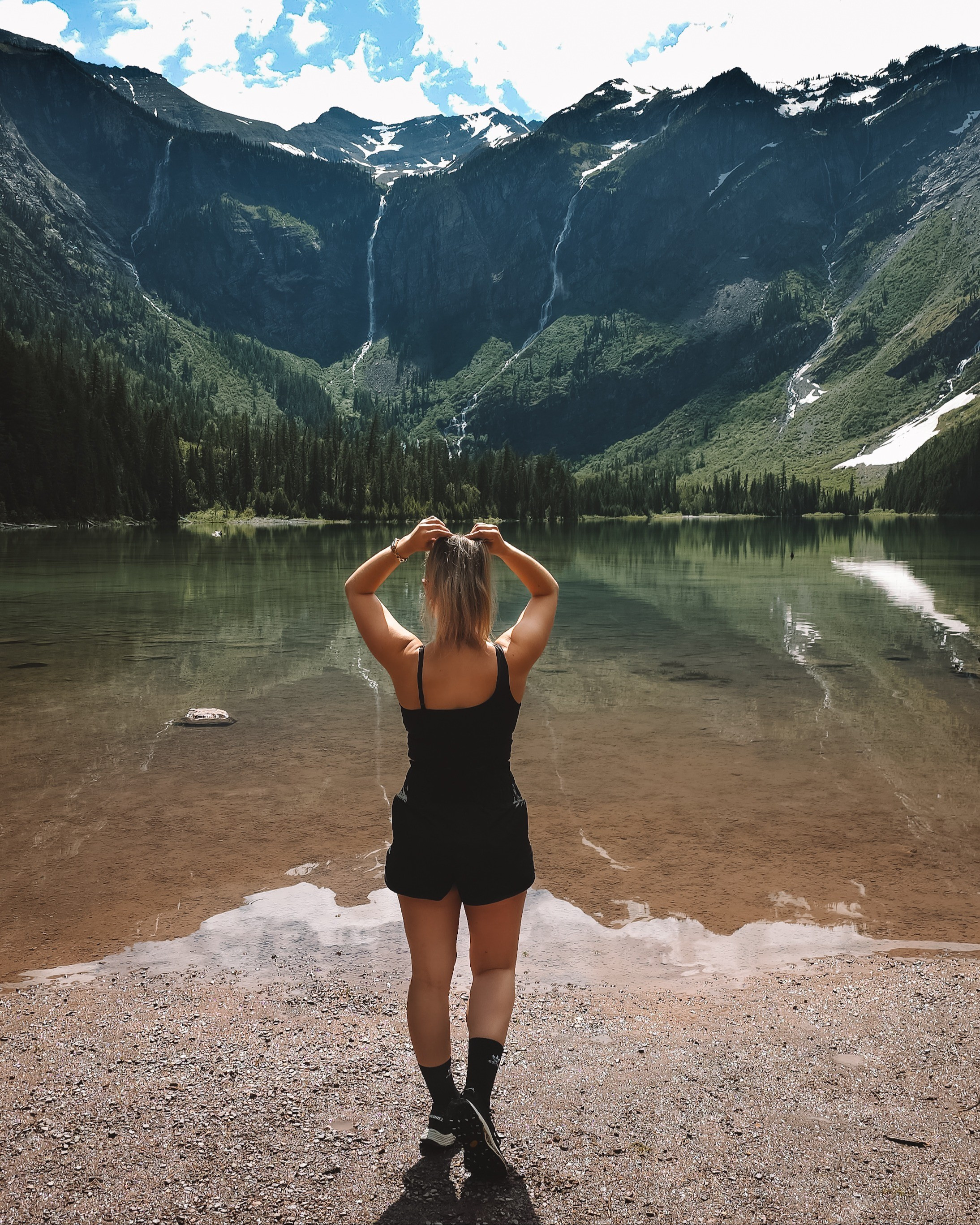hiking in glacier national park in halara & free people movement. wearing a small in both! use code brynnt0 for 20% off halara. 

also love my trail shoes from merrell, & they are on sale! 

#LTKActive #LTKFitness #LTKTravel