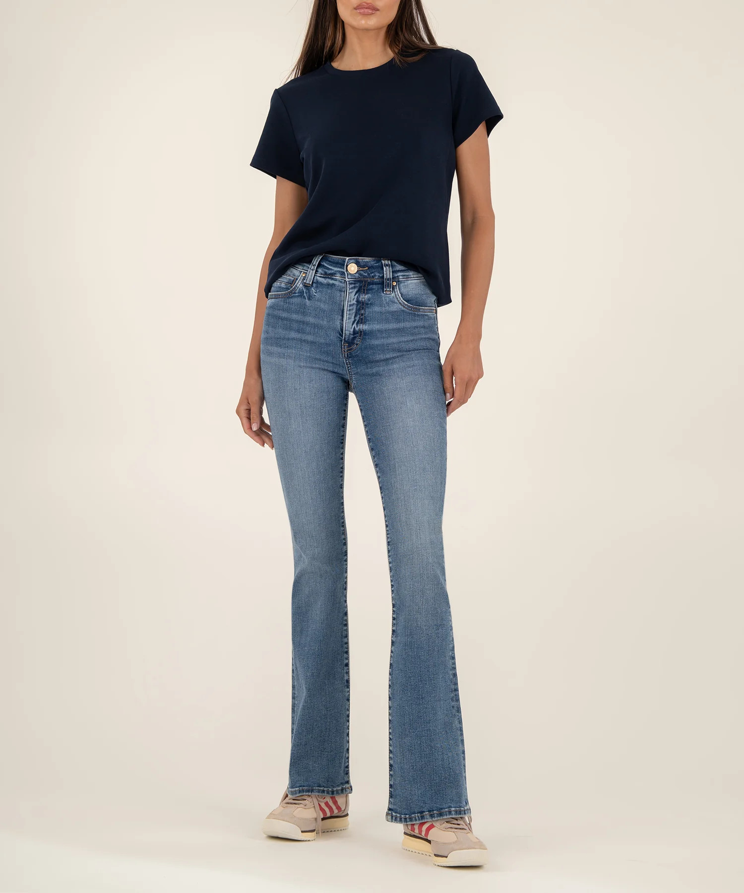 Natalie High Rise Bootcut, Short Inseam in Cracking Wash - Kut from the Kloth | Kut From Kloth