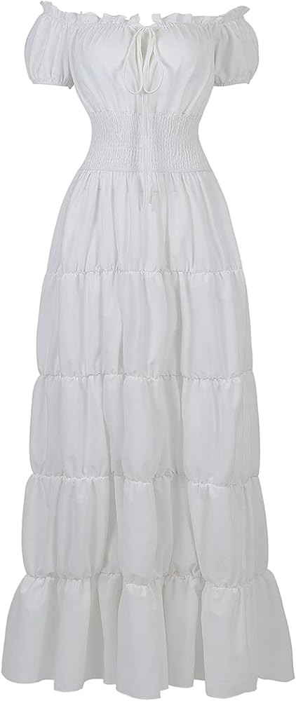Lehauya Women Renaissance Costumes Medieval Pirate Peasant Wench Boho Chemise Smocked Waist Over ... | Amazon (US)