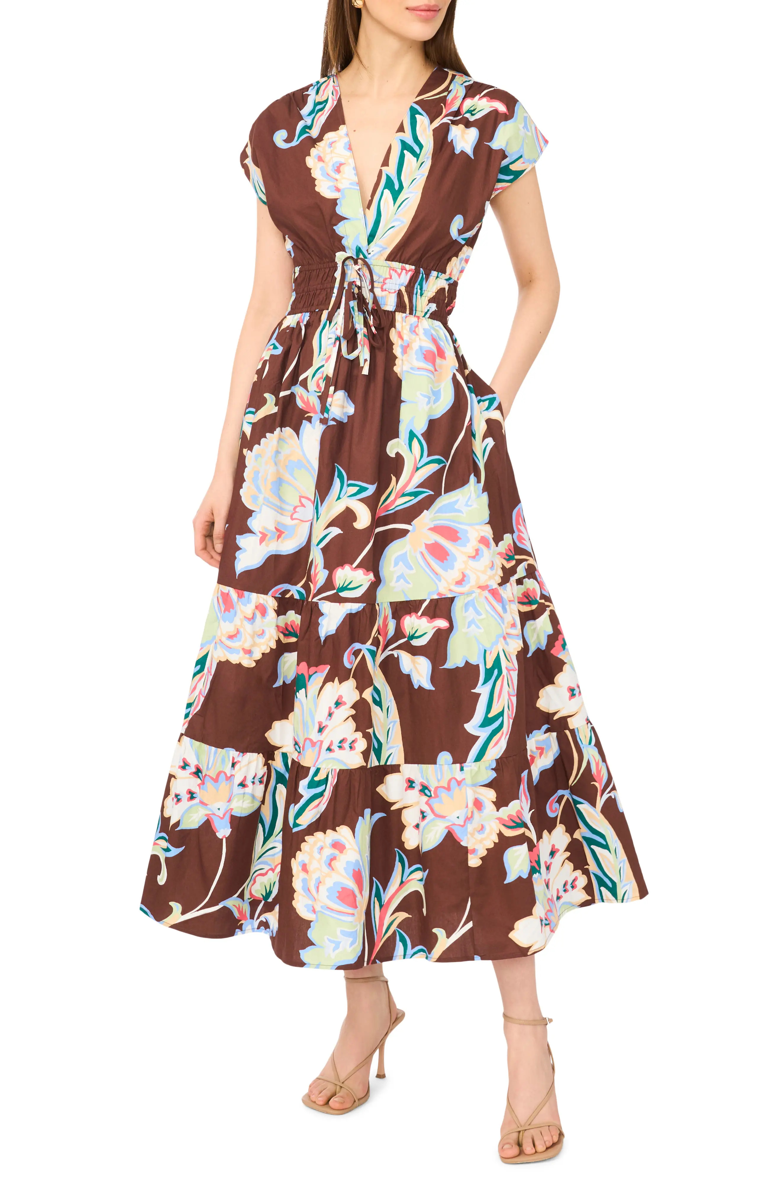 V-Neck Cotton Midi Dress (Women) | Nordstromrack | Nordstrom Rack