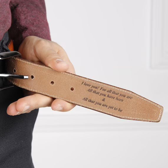 Custom Handmade Belt - Engraved Leather Belt - Grooms Men Gift - Genuine Leather - Gift for Boyfr... | Etsy (US)