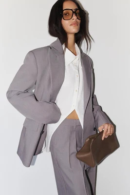 Phoebe Double Breasted Blazer / Light Grey Marle | MESHKI | S | MESHKI US