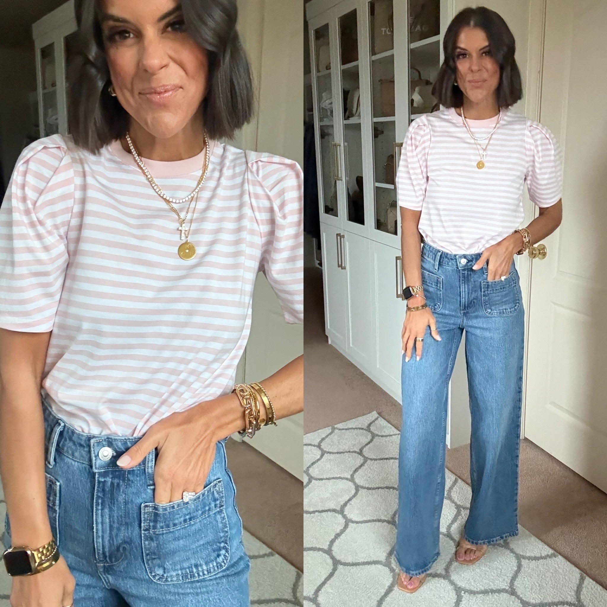 New Walmart top! Size xs 
Jeans fit tts, size down if in between 

#LTKmomlife #LTKSeasonal #LTKgrwm