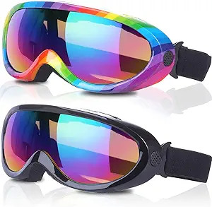 Ski Goggles, Pack of 2, Snowboard Goggles for Kids, Boys & Girls, Youth, Men | Amazon (US)