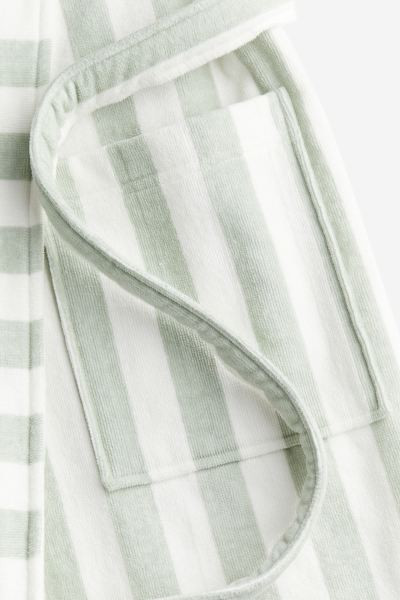 Striped Cotton Terry Bathrobe - Light green/striped - Home All | H&M US | H&M (US + CA)