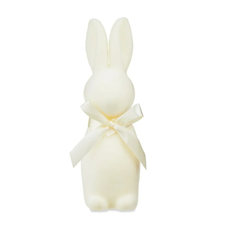 Easter Flocked Bunny Decor, Cream, 9 Inch, Way To Celebrate | Walmart (US)