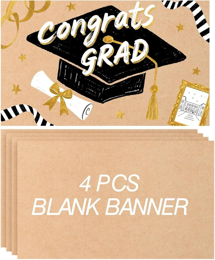 Tatuo 4 Pcs 24" x 36" Large Blank Brown Paper Banners for 2026 Graduation Crafts Decoration 120gs... | Amazon (US)