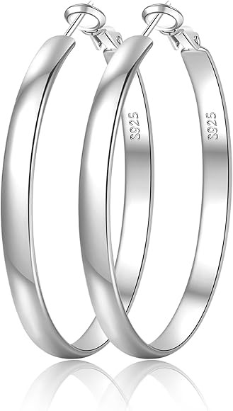 EXGOX Creolen Silber 925 für Damen 5mm Breite Creolen Silber 925 Groß Hypoallergene 14K Vergold... | Amazon (DE)