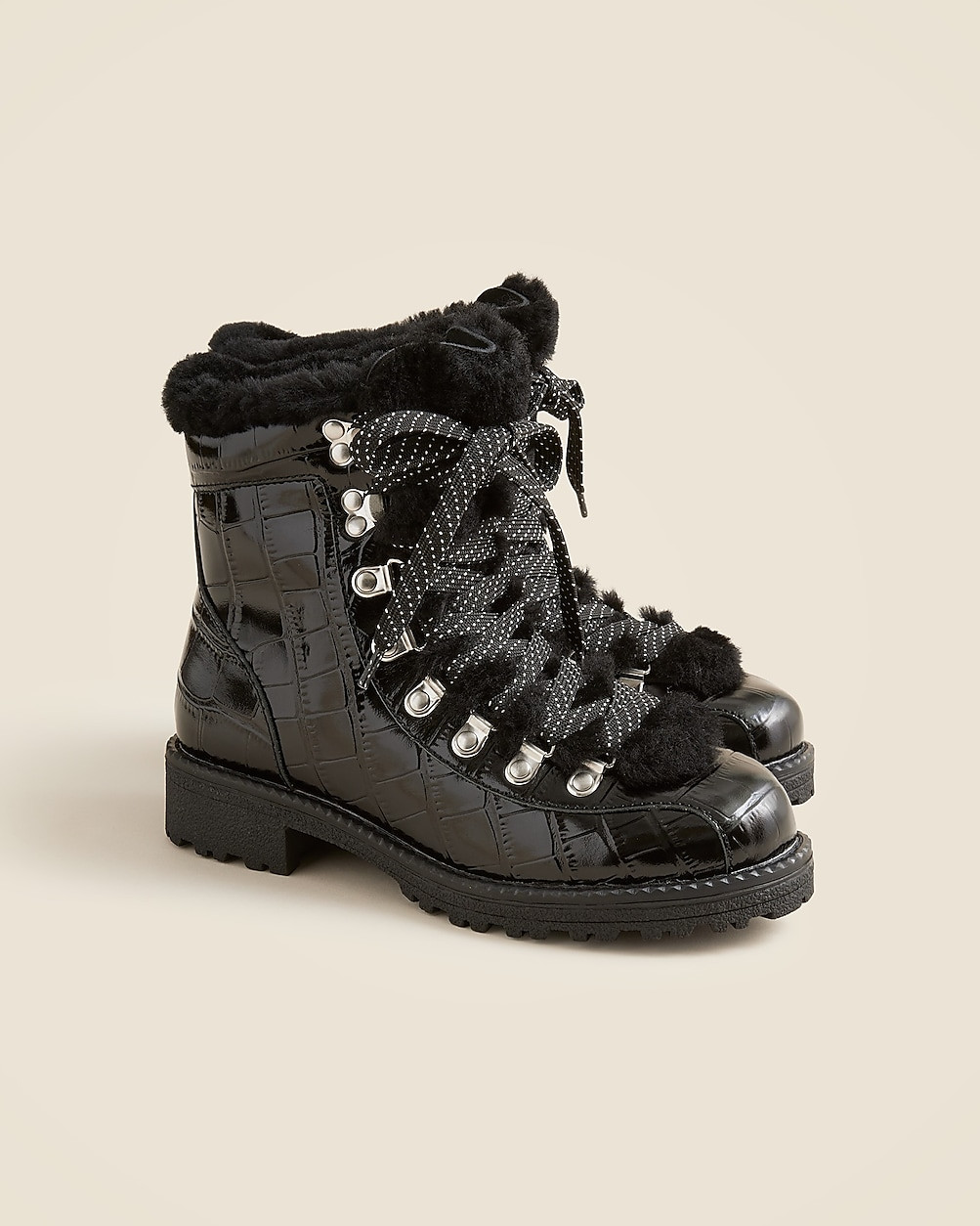 New Nordic boots in croc-embossed leather | J. Crew US