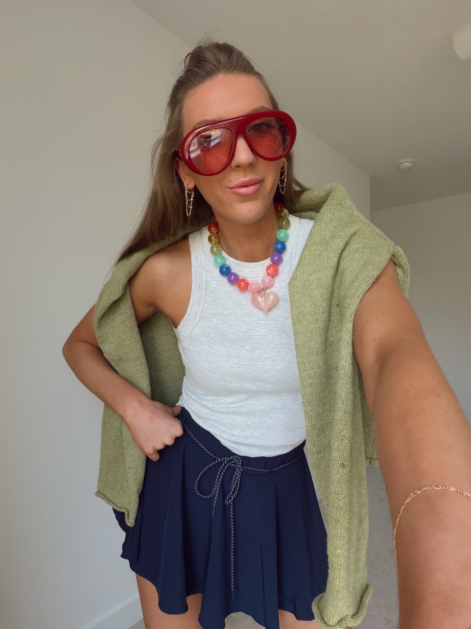 Colorful summer outfit 💓🥝☀️ 
Sweater is from Golden Haze 

#LTKSeasonal #LTKBeauty #LTKootd