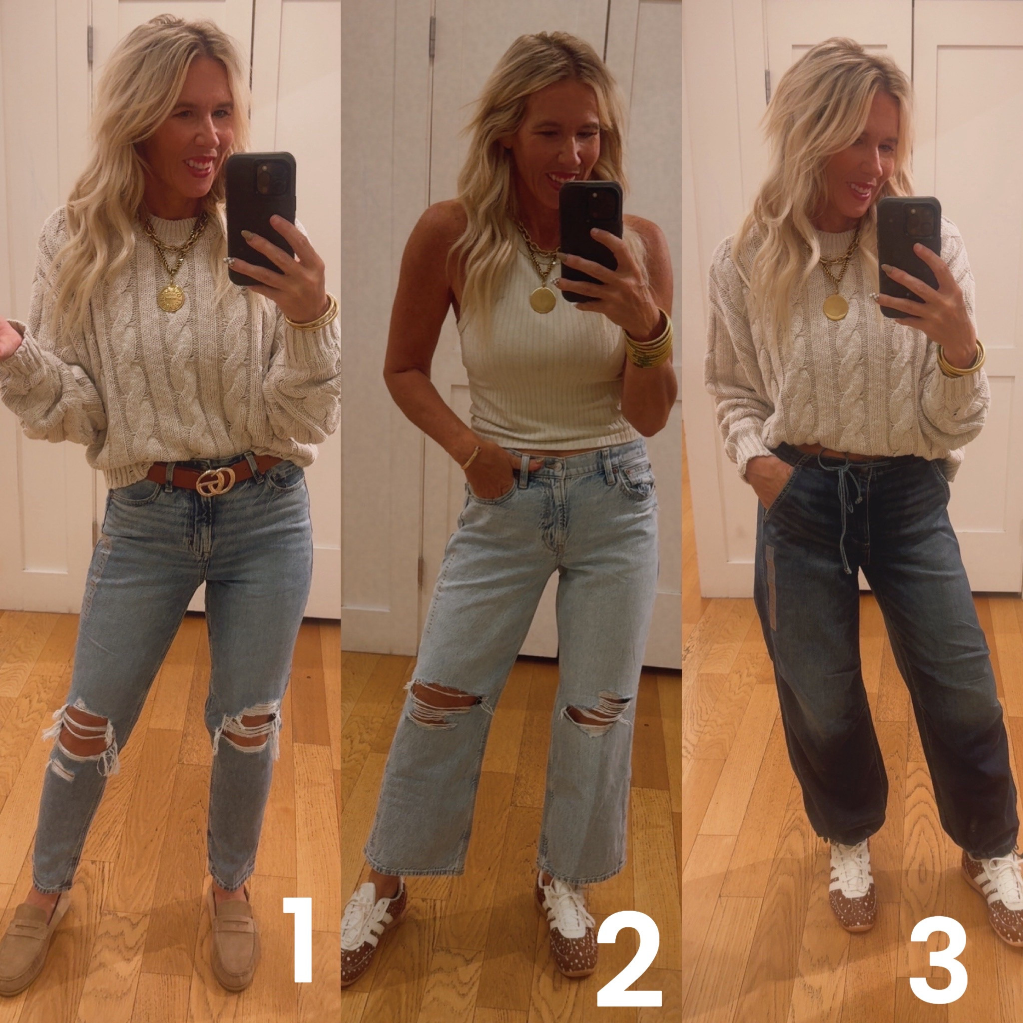 🚨 AMERICAN EAGLE DENIM IS 40% OFF! 🚨

I headed to my nearest American Eagle for a full fit session so I could try on alllll the denim and share my favorite fits with you! 👖 After trying on so many pairs, these are the THREE I couldn’t leave without. Don’t tell my husband. 😂

Here’s the fit breakdown:

1️⃣ THE MOM JEAN

This distressed mom jean has a super-high rise and a more rigid feel through the legs, with a touch of stretch where we actually want it—in the waistband! 🙌

I’m wearing my true size, a 4 Regular. These give you that classic, structured denim look while still being comfortable around the waist.

2️⃣ THE STOVEPIPE JEAN

These are high-rise, comfy, and SO cute! I’m wearing a 4 Short, even though I would normally choose a 4 Regular or 4 Long. I purposely went with the Short because I wanted them to have more of an ankle-length fit for fall—perfect with sneakers or booties! 🍂

The denim is mostly cotton, with a little stretch through the back panel. They give you structure in the front and comfort in the back!

3️⃣ THE DARK-WASH DENIM JOGGER

This is a brand-new release, and you guys…they are unbelievably soft! They almost have a cozy, thermal-like feel on the inside. They’re made with four-way stretch, have an elastic waistband, and include a functional drawstring.

These come in sizes XS–XL. I tried on both an XS and a Small. The XS fit really well and looked more fitted, but I bought the Small because I wanted a slightly baggier, relaxed fit.

If you want them more fitted, you can definitely size down because they have SO much stretch. If you want that relaxed jogger look, stay with your regular size!

I tried on a LOT of denim, so the fact that these three came home with me says everything! 😂👏

American Eagle denim is 40% off for Labor Day weekend, so this is the time to grab your fall jeans!

Comment DENIM and I’ll send you the link! 👖🍂🤎

#LTKdayinmylife #LTKgrwm #LTKmomlife