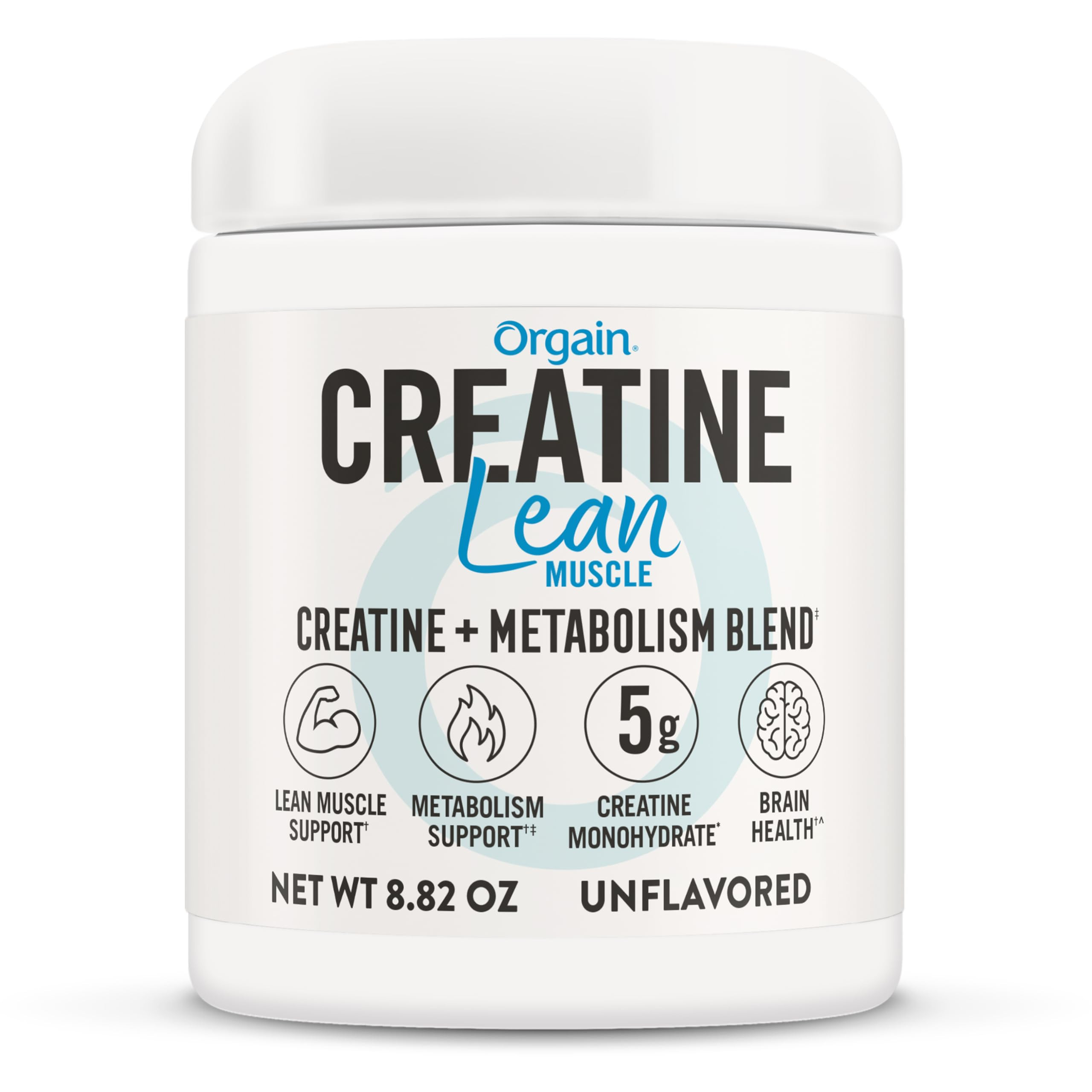 Orgain Micronized Creatine Monohydrate Lean Muscle Powder with Metabolism Blend, Unflavored, 50 S... | Amazon (US)